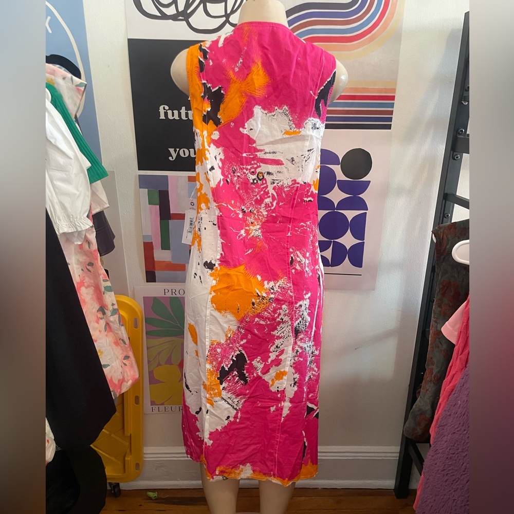 Vibrant Asymmetrical Dress in Pink and Orange - Picture 3 of 3